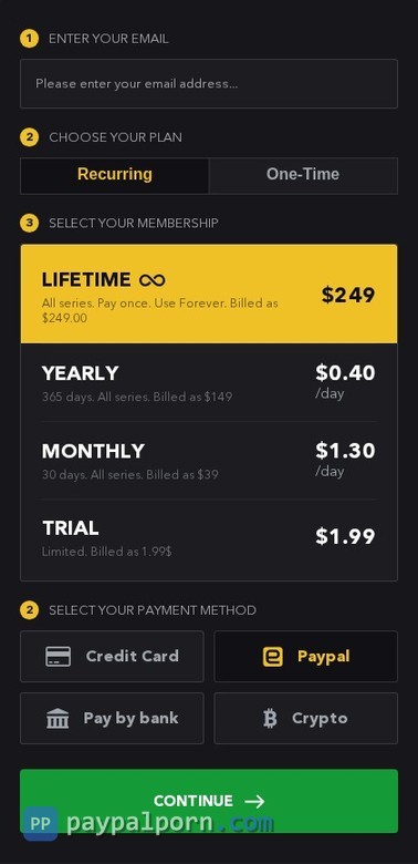 VIP4K join form with PayPal selected as the payment method